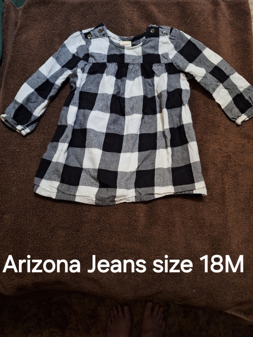 Arizona Jean Company Black & White Buffalo Plaid Tunic